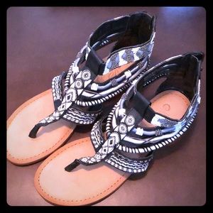 Naughty Monkey Black Multi Beaded Sandal